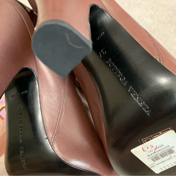 Bottega Veneta Taupe Leather Heels Sandals Women’s Size 37 (US 6.5) Retail $860 - Picture 11 of 14